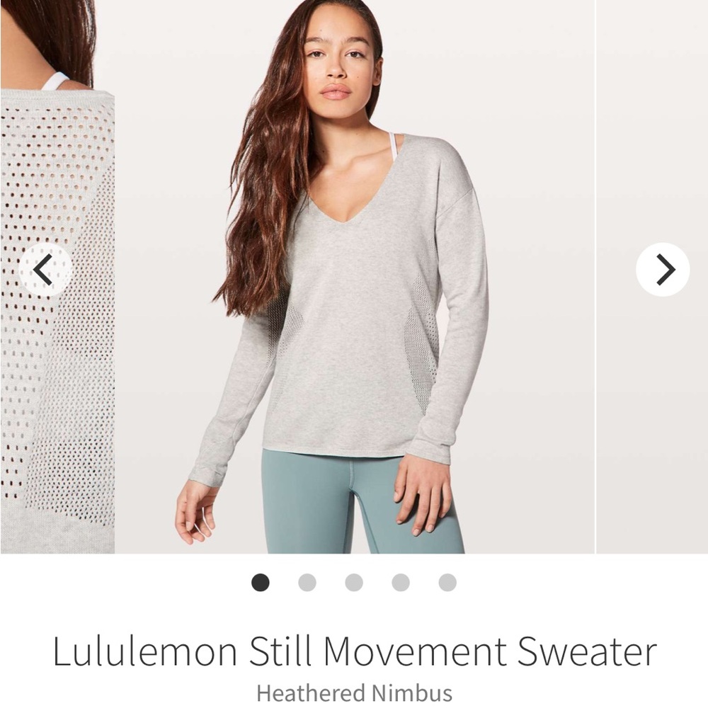 Lululemon Still Movement Sweater Size 6, Gray